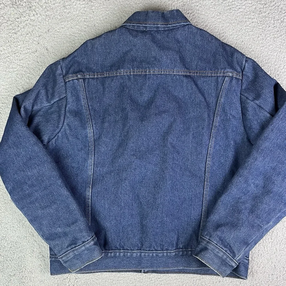 Vintage Red Quilt Lined Dark‎ Denim Work Jacket Western Coat Unbranded